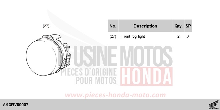 KIT,FR FOG LIGHT de ADV 350 PEARL NIGHTSTAR BLACK (NHA84) 2025